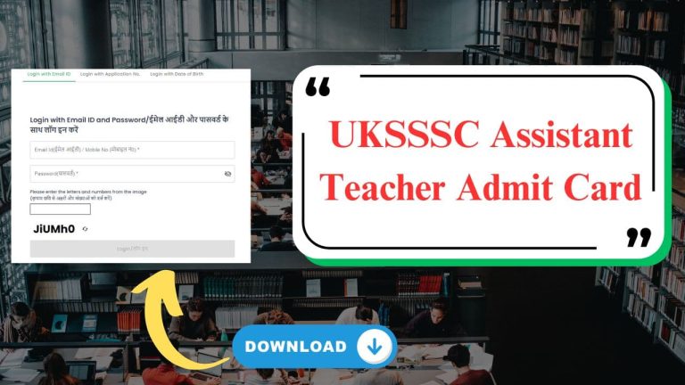 uksssc assistant teacher admit card