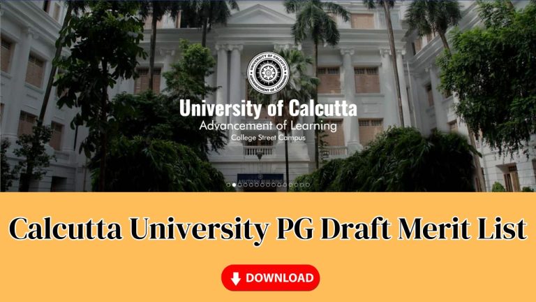 calcutta university pg draft merit list