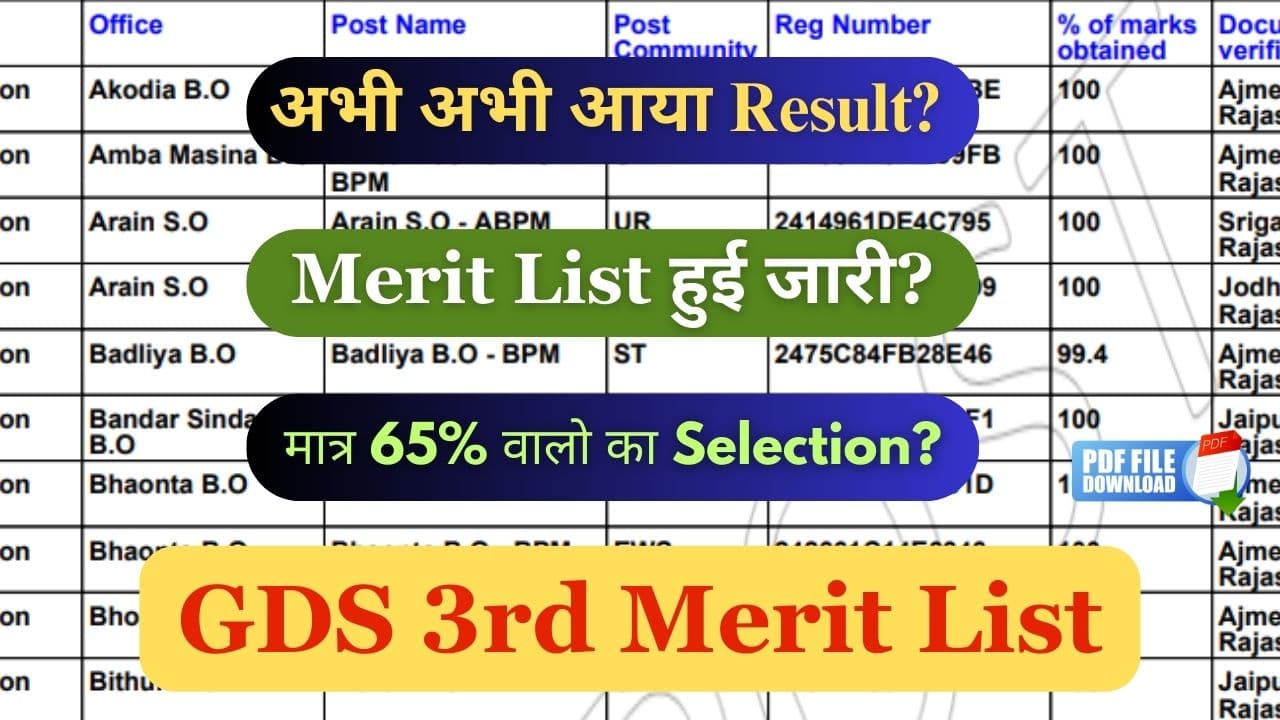 gds 3rd merit list