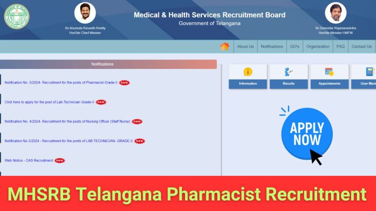 mhsrb telangana pharmacist recruitment