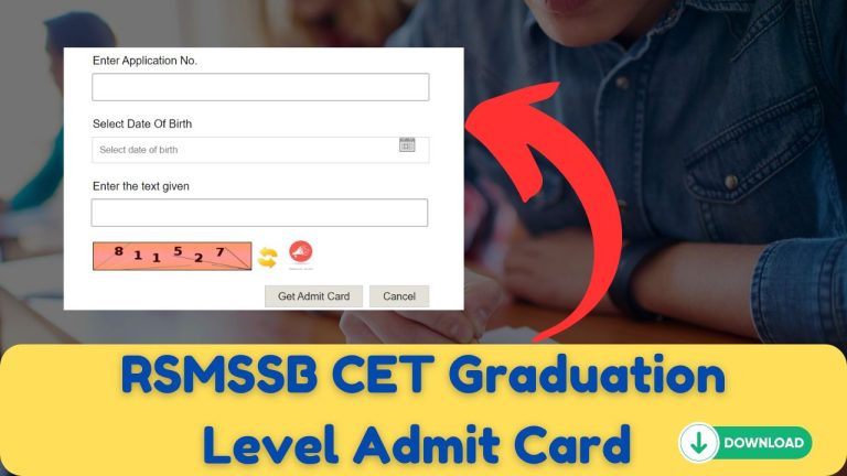 rsmssb admit card link