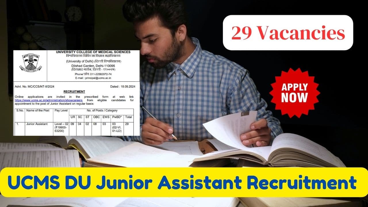 ucms du junior assistant recruitment